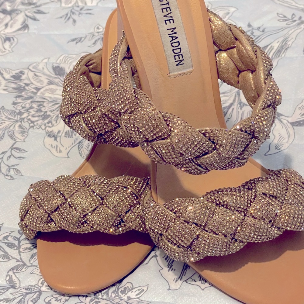 Steve Madden Gold Braided Sandals Elegant Summer Footwear